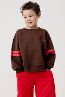 Varsity Stripe Crewneck Chocolate