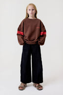 Varsity Stripe Crewneck Chocolate