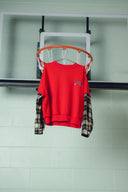 Layered Flannel Sweatshirt