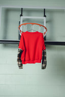 Layered Flannel Sweatshirt